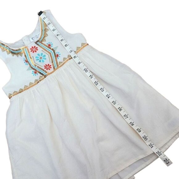 Aphorism Girls Ivory Sleeveless Dress Embroidered Bodice Sequin Details SZ 6X - Picture 10 of 10